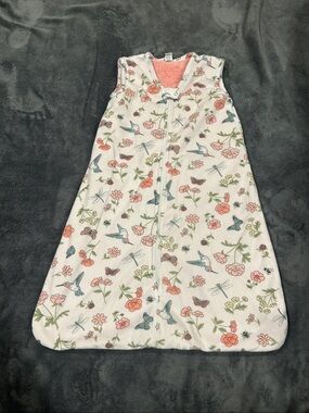 Cozy Floral & Bird Sleeveless Baby Sleeping Bag - Pink